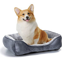 Produktbild von nobleza Hundematratze Hundebett für kleine und mittlere Hunde in Grau mit weicher Plüschfüllung und rutschfestem Boden