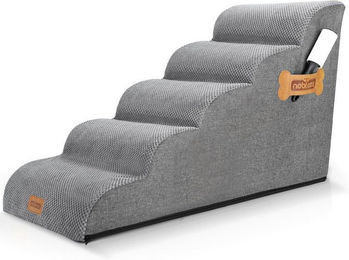 nobleza Hundematte Hundetreppe für kleine Hunde in Grau aus Polyester – Bild 1 von 2