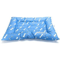 Produktbild von nobleza Hundematte Kühlbett mit Pfoten-Print Blau Größe S