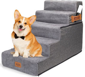 nobleza Hundematte und Hundetreppe für kleine Hunde in Grau mit Fusselrolle – Bild 1 von 4