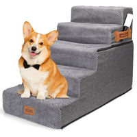 Produktbild von nobleza Hundematte und Hundetreppe für kleine Hunde in Grau mit Fusselrolle