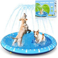 Produktbild von nobleza Hundepool mit Sprinkler aus Kunststoff in Blau mit Herzdesign