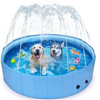 Produktbild von nobleza Hundepool mit Sprinkler für große Hunde in Blau