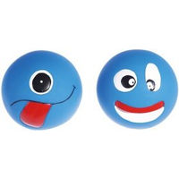 Produktbild von Nobleza Hundespielbälle mit lustigen Gesichtern 2er Set Blau aus Gummi