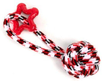 nobleza Hundespielzeug Tauspielzeug aus Polyester für kleine Hunde in Schwarz Rot oder Blau – Bild 1 von 3