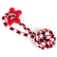 Produktbild von nobleza Hundespielzeug Tauspielzeug aus Polyester für kleine Hunde in Schwarz Rot oder Blau