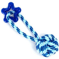 Produktbild von nobleza Hundespielzeug Zerrseil aus Polyester für kleine und mittlere Hunde in Blau, Schwarz oder Rot