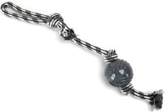 Produktbild von nobleza Hundespielzeug Zerrseil mit Ball aus TPR in Schwarz