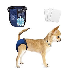 Nobleza Hundewindel Waschbare Hygienehose für Hündinnen mit austauschbaren Pads Blau Größe S – Bild 1 von 11