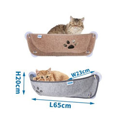 nobleza Katzen Fensterliege aus Filz in Braun oder Grau – Bild 1 von 2