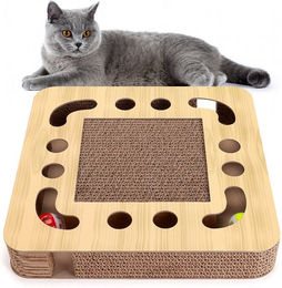 nobleza Katzen Kratzpappe 3 in 1 Kratzbrett mit Minze aus Wellpappe Braun – Bild 1 von 5