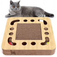 Produktbild von nobleza Katzen Kratzpappe 3 in 1 Kratzbrett mit Minze aus Wellpappe Braun