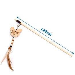 Produktbild von Nobleza Katzenangel 3er Set aus Holz in Bunt und Beige für alle Altersstufen