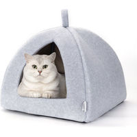 Produktbild von nobleza Katzenhaus und Hundebett Zwei in Eins aus Filz Grau