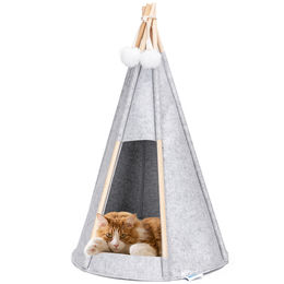 Nobleza Katzenhöhle aus Filz für Katzen in Grau – Bild 1 von 2
