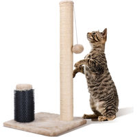 Produktbild von Nobleza Katzenkratzbaum mit Bürste und Plüschball aus Jute und robustem Stoff