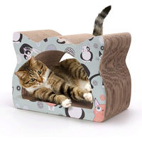 Produktbild von nobleza Katzenkratzbrett aus Kratzpappe mit Katzenminze für Kitten bunt