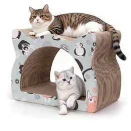 Nobleza Katzenkratzbrett aus Pappe mit Katzenminze für Katzen und Kätzchen 39 x 29 x 22 cm – Bild 1 von 7