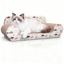 Nobleza Katzenkratzbrett Sofa aus hochwertiger Kratzpappe 54 x 26 x 20 cm – Bild 1 von 6