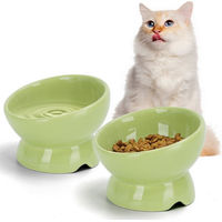 Produktbild von nobleza Katzennapf aus Keramik mit 15 Grad Neigung in Grün