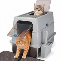 Produktbild von nobleza Katzentoilette Edelstahl XXL Haubentoilette mit Deckel 38L