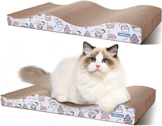nobleza Kratzpappe für Katzen 2er Set mit Minze als Kratzbrett und Möbelschutz in Braun – Bild 1 von 5