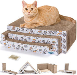 nobleza Kratzpappe für Katzen 3 in 1 Kratzbrett mit Katzenminze Braun – Bild 1 von 2