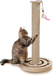 nobleza Kratzsäule interaktives Katzenspielzeug mit Sisal in Beige – Bild 1 von 5