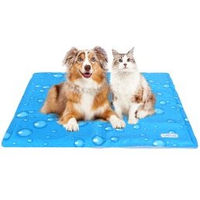 Produktbild von nobleza Kühlmatte Print für Hunde und Katzen Blau Größe L