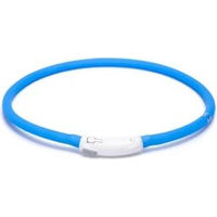 Produktbild von nobleza LED-Hundehalsband aus flexiblem Silikon wasserdicht mit 3 Leuchtmodi blau und wiederaufladbarem Akku