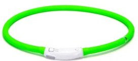 nobleza LED-Hundehalsband aus flexiblem Silikon wasserdicht und aufladbar in Grün mit 3 Leuchtmodi – Bild 1 von 2