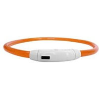 Produktbild von nobleza LED-Hundehalsband wasserdicht und wiederaufladbar in Orange mit 3 Leuchtmodi