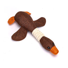 Nobleza Leinengans Plüschspielzeug für Hunde in Braun – Bild 1 von 4