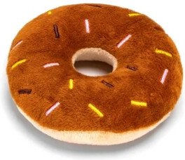 Produktbild von nobleza Plüsch-Hundespielzeug Donut braun zur Zahnpflege