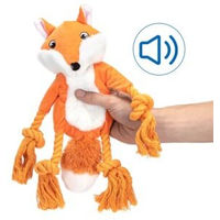 Produktbild von nobleza Plüsch-Hundespielzeug Fuchs mit Seil und Sound in Orange