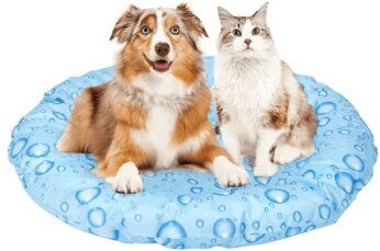 nobleza Rundes Kühlbett Tropfen Matte für Hunde in Blau – Bild 1 von 2