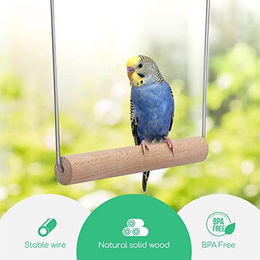 Nobleza Schaukel aus Draht als Kauspielzeug für Wellensittiche, Papageien und Kanarienvögel in Braun – Bild 1 von 4