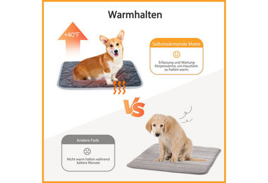 nobleza Selbstheizende Wärmematte für Hunde und Katzen in Grau – Bild 1 von 3