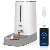 Produktbild von nobleza Smarter Futterautomat mit WiFi und Edelstahl für Hunde und Katzen in Weiß
