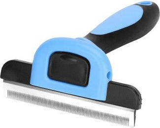 nobleza Unterwollkamm Haustierbürste aus Edelstahl Blau Größe L – Bild 1 von 3