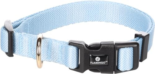 Noekie Flamingo Halsband für kleine Hunde in Blau Größe S aus Nylon – Bild 1 von 6