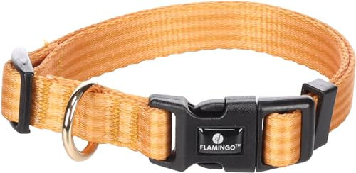 Noekie Flamingo Halsband für kleine und mittelgroße Hunde Gelb Größe S - 1 Stk. – Bild 1 von 5