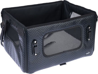 Produktbild von Nomad Tales Autositz für kleine Hunde aus Oxford-Gewebe Schwarz Größe L 47,5 x 38 x 27,5 cm