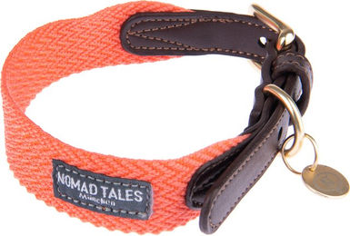 Produktbild von Nomad Tales Bloom Halsband aus Kunstleder Coral Größe XL 52-58 cm Halsumfang 38 mm breit