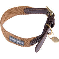 Produktbild von Nomad Tales Bloom Halsband aus Kunstleder in Caramel Braun Größe XL für Hunde mit 52-58 cm Halsumfang und 38 mm Breite
