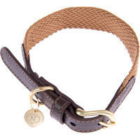 Produktbild von Nomad Tales Bloom Halsband für Hunde aus Kunstleder in Caramel Braun Größe M 40-46 cm Halsumfang 32 mm breit