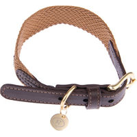 Produktbild von Nomad Tales Bloom Halsband für Hunde aus Kunstleder in Caramel Braun Größe S mit 36-40 cm Halsumfang und 25 mm Breite