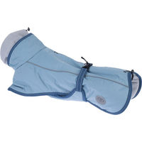 Produktbild von Nomad Tales Bloom Hundemantel Airy Blue wasserdicht aus Nylon mit 55 cm Rückenlänge