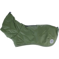 Produktbild von Nomad Tales Bloom Hundemantel Classic Oliv Grün wasserabweisend aus Polyester mit 70 cm Rückenlänge