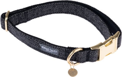 Produktbild von Nomad Tales Calma Halsband ebony Schwarz Gold Polyester Größe L 39-64 cm Halsumfang 25 mm breit